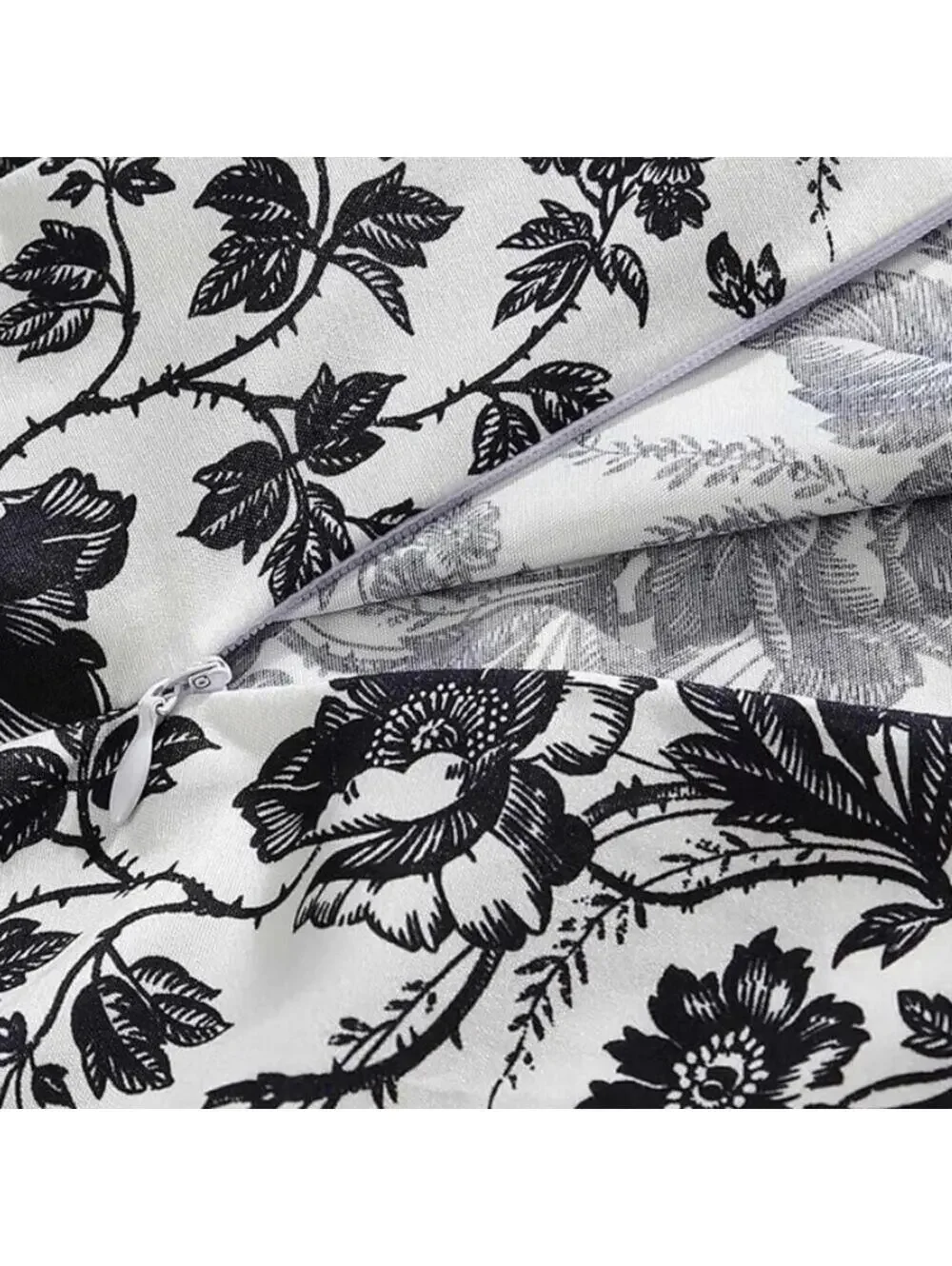 Whimsigoth Betsey Johnson King Duvet Black White Floral Cover matching Pillow